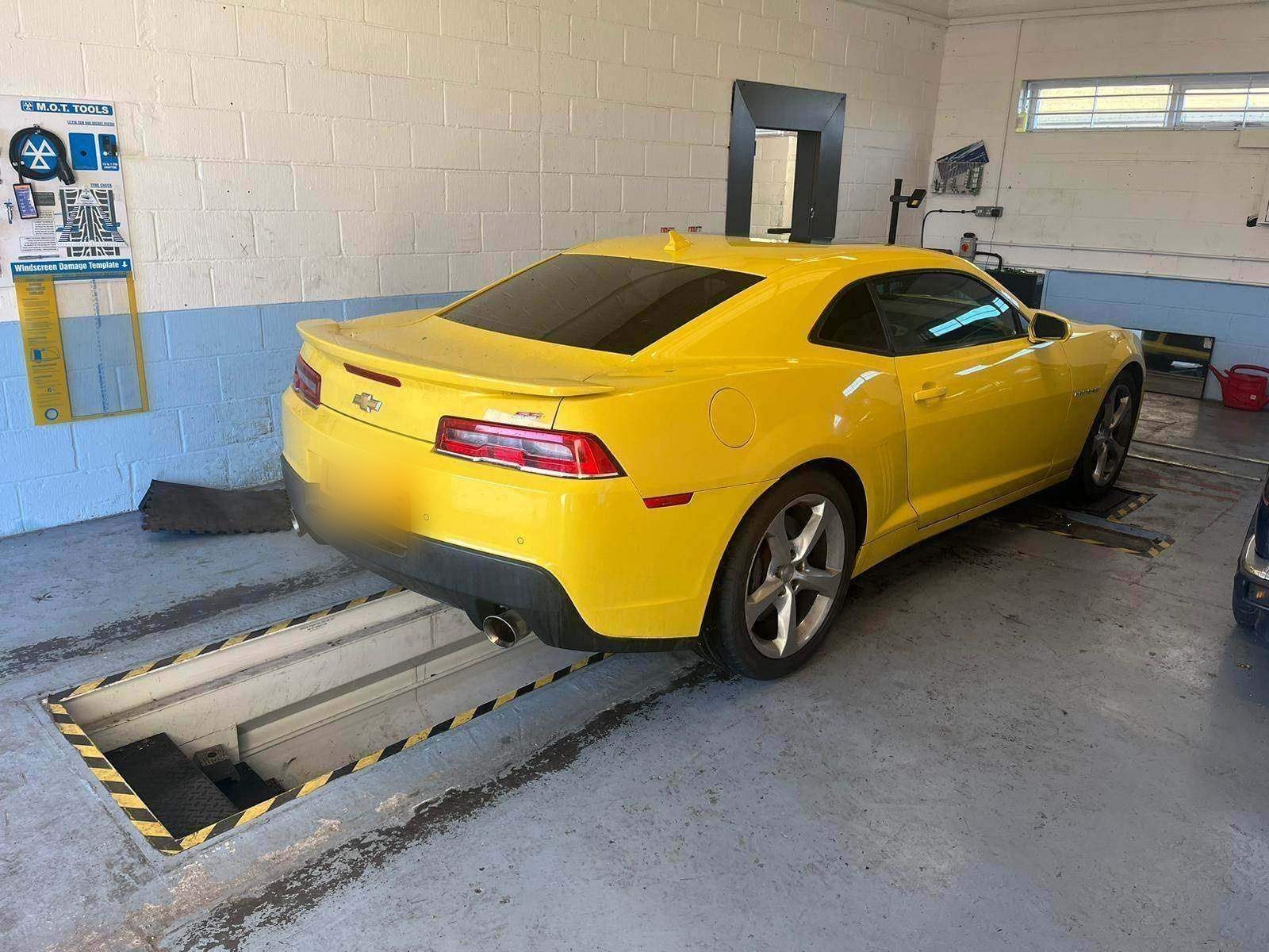 A car in the MOT testing lane